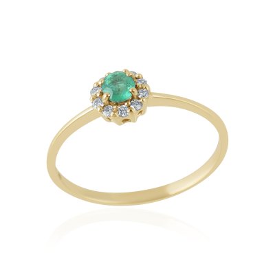 Emerald with diamond Ring model R011742