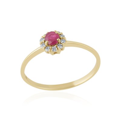 Ruby with diamond Ring model R011742