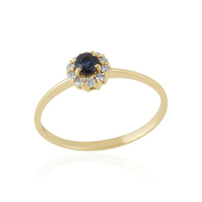 Blue Sapphire with diamond Ring model R011742