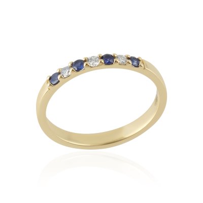  Blauwe Saffier met diamant Ring model R015061