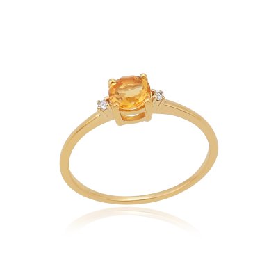 Citrine Ring with diamond model R11918