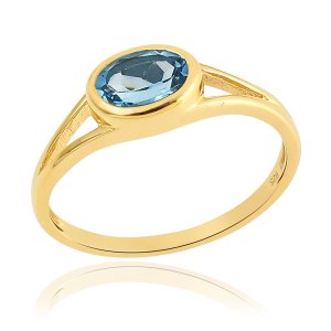 Blauwe Topaas Ring model R17470 Blauwe Topaas Ring model R17470