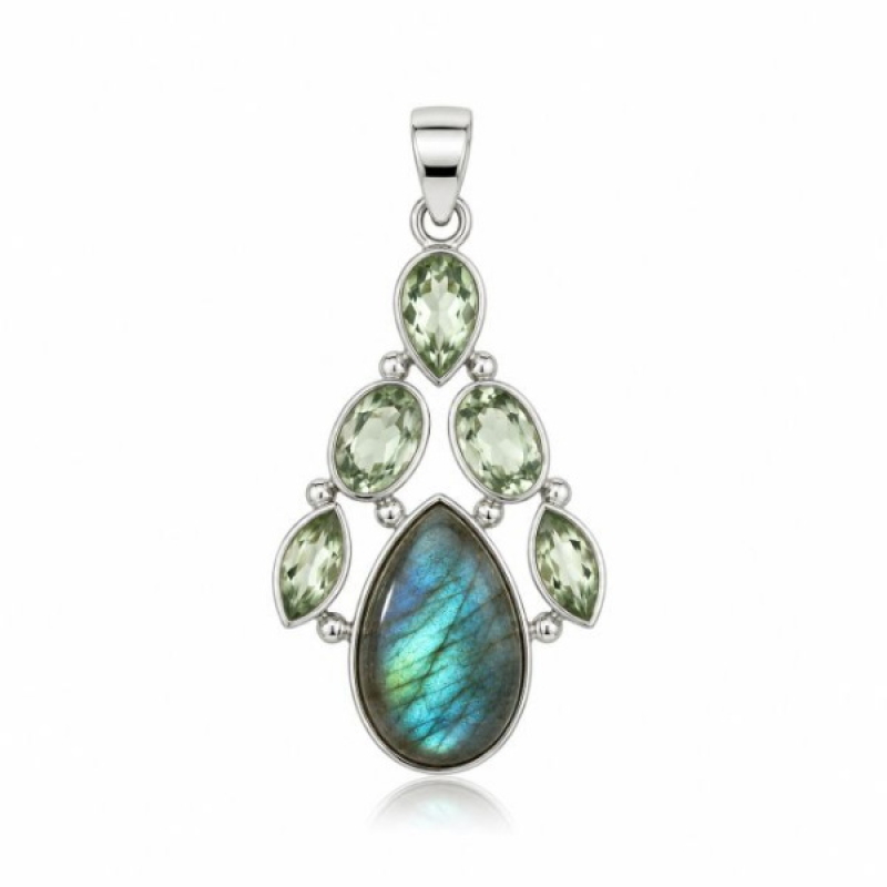 Labradorite with Prasiolite Pendant model P6-044