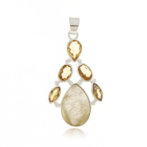 Rutilated Quartz Pendant model P6-044