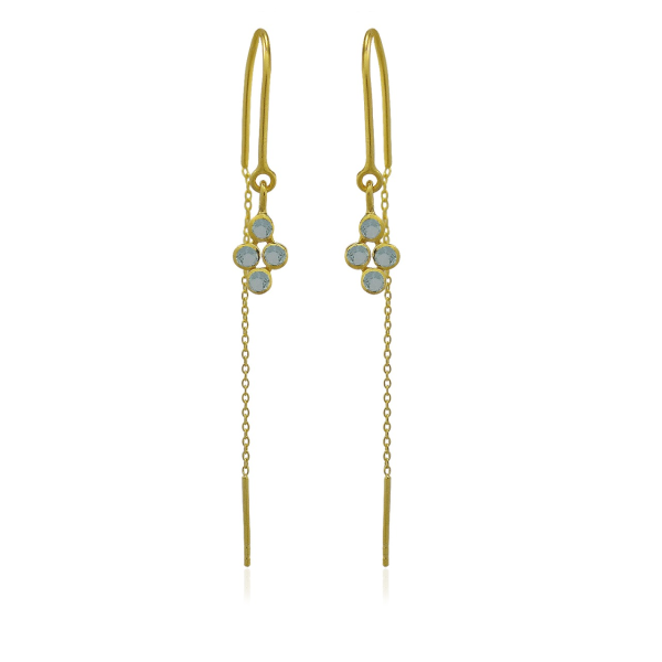 Blauwe Topaz Oorhangers E5g-078