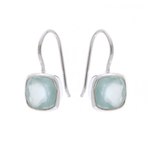 Chalcedony aqua Oorhanger model E6-012