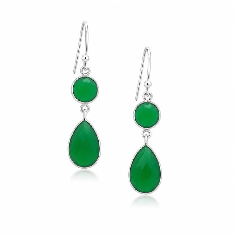 Groene Onyx Oorhanger model E5-019