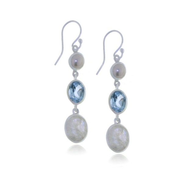 Blue Topaz Hanging earring model E5-027-0001