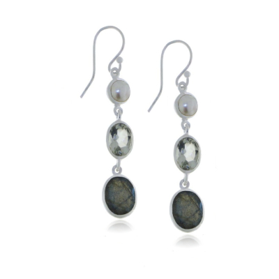 Green Quartz, Prasiolite Hanging earring model E5-027-0005