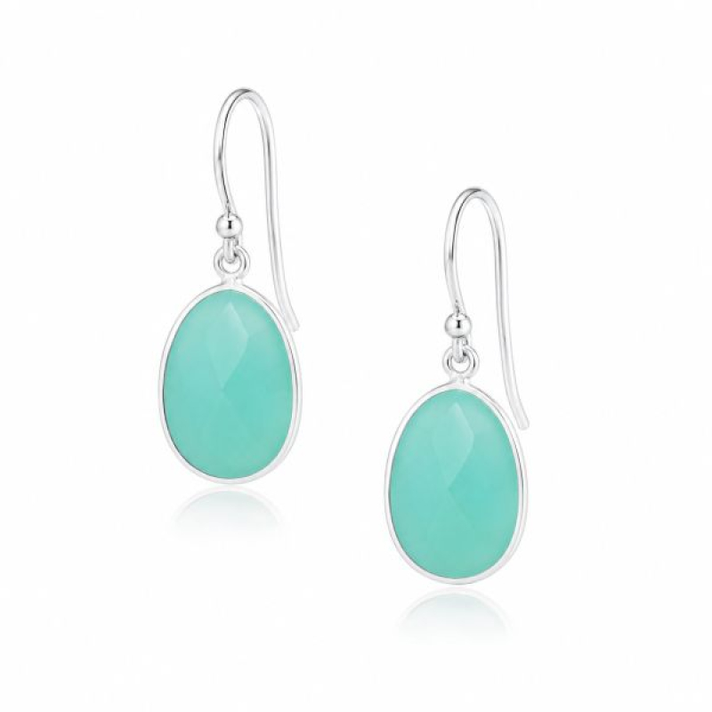 Chalcedoon Aqua Oorhanger model E5-031