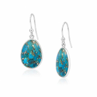 Copper Turquoise Hanging earrings model E5-031