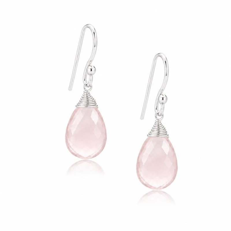 Rose Quartz Hanging earring model E5-037