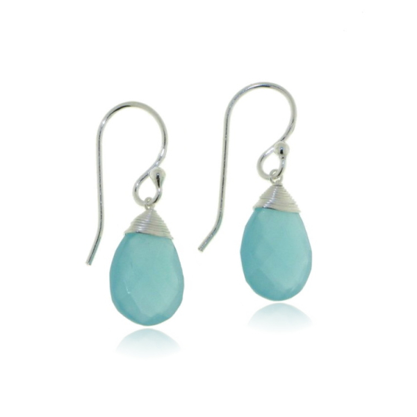 Chalcedoon aqua Oorhanger model E5-037