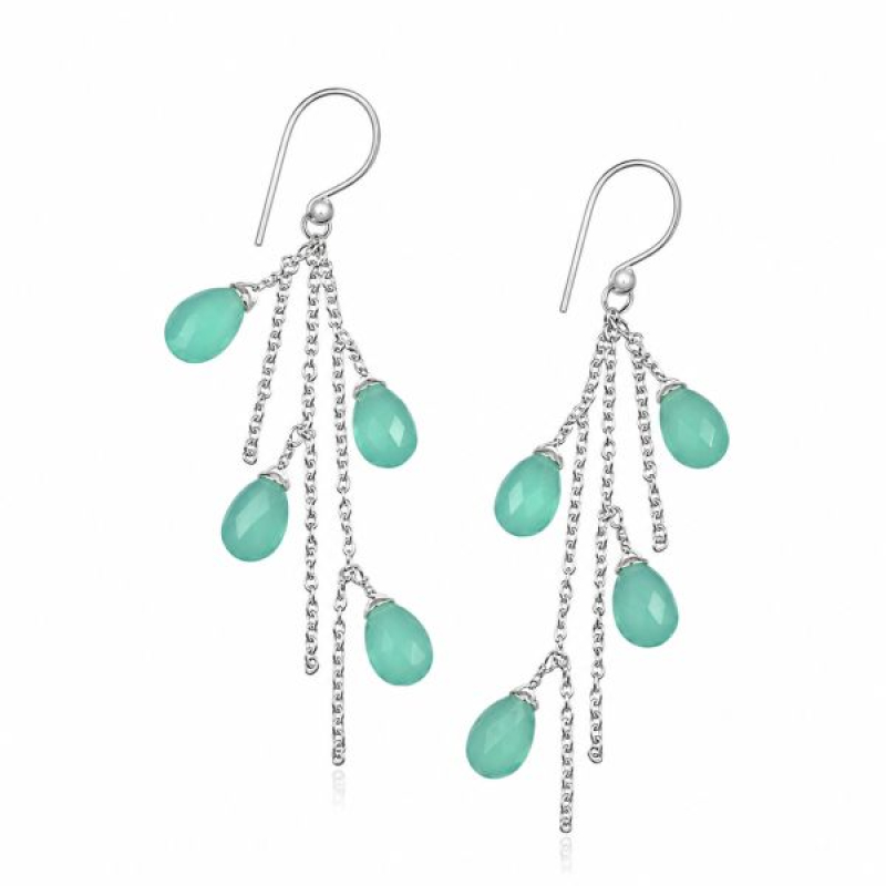 Chalcedony aqua Oorhanger model E5-048