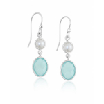 Chelcedony aqua Hanging Earring model E5-057