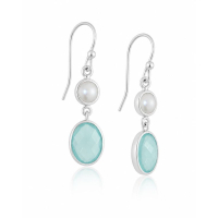 Chelcedony aqua Hanging Earring model E5-057
