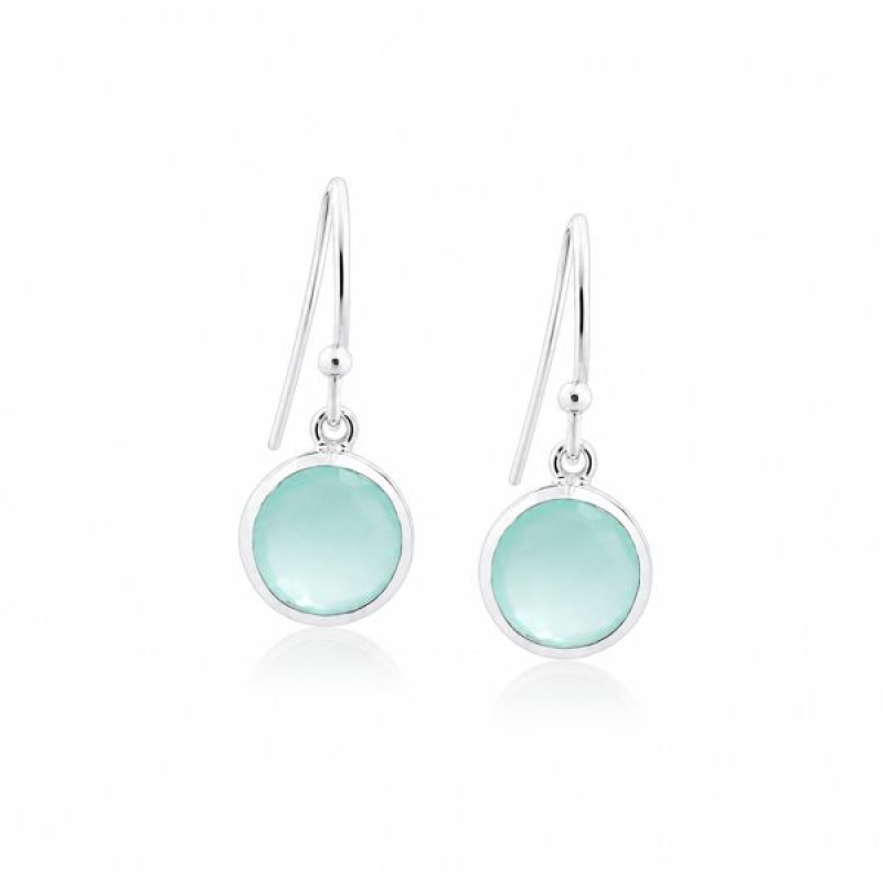 Chalcedoon aqua Oorhanger model E5-070