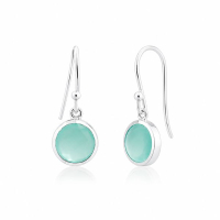 Chalcedoon aqua Oorhanger model E5-070