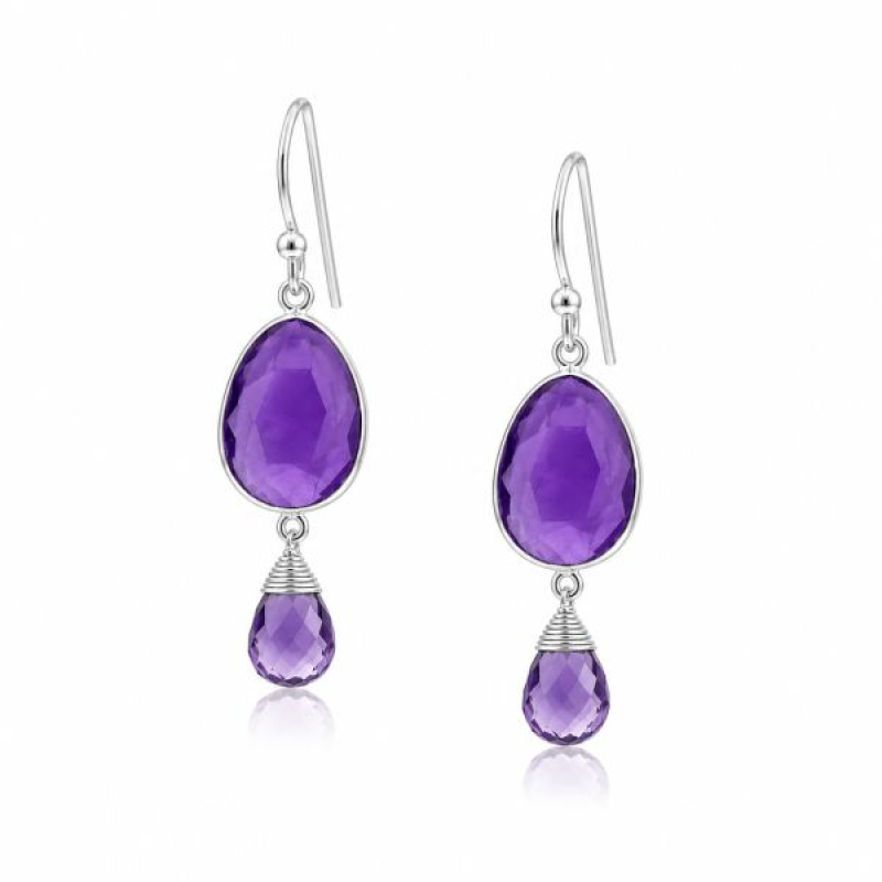 Amethyst Hanging earring model E5-075