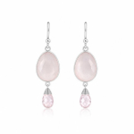 Rose Quartz Hanging earring model E5-075