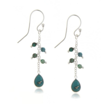 Copper Turquoise Hanging earring model E5-080