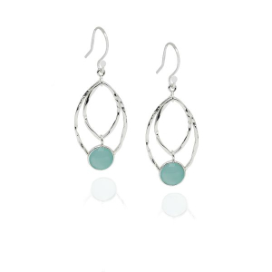 Chalcedoon aqua Oorhanger model E5-082