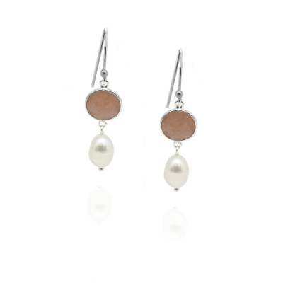 Moonstone, peach Hanging earring model E5-083