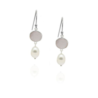 Rose Quartz Hanging earring model E5-083