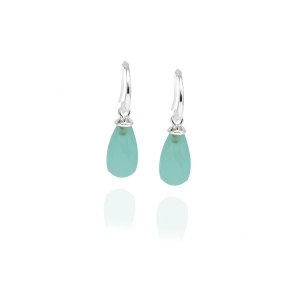 Chalcedoon aqua Oorhanger model E5-086