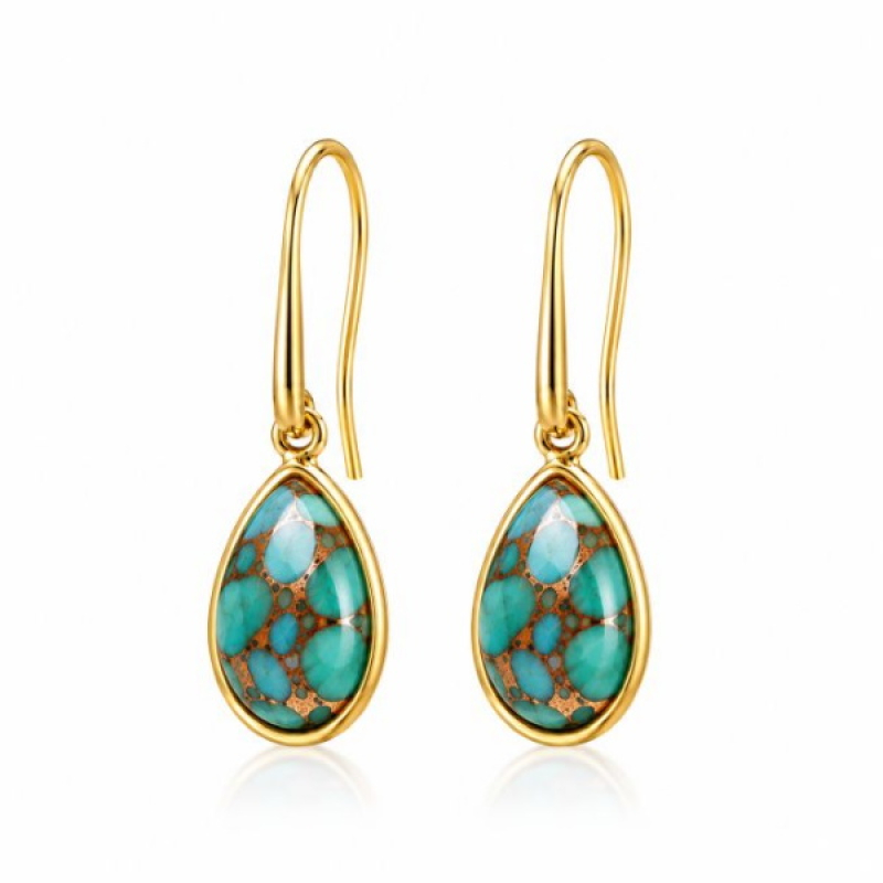 Copper Turquoise Hanging earring model E5g-089