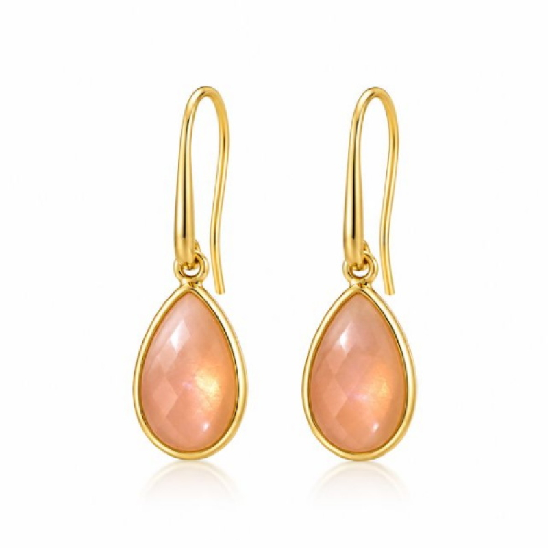 Moonstone, peach Hanging earring model E5g-089