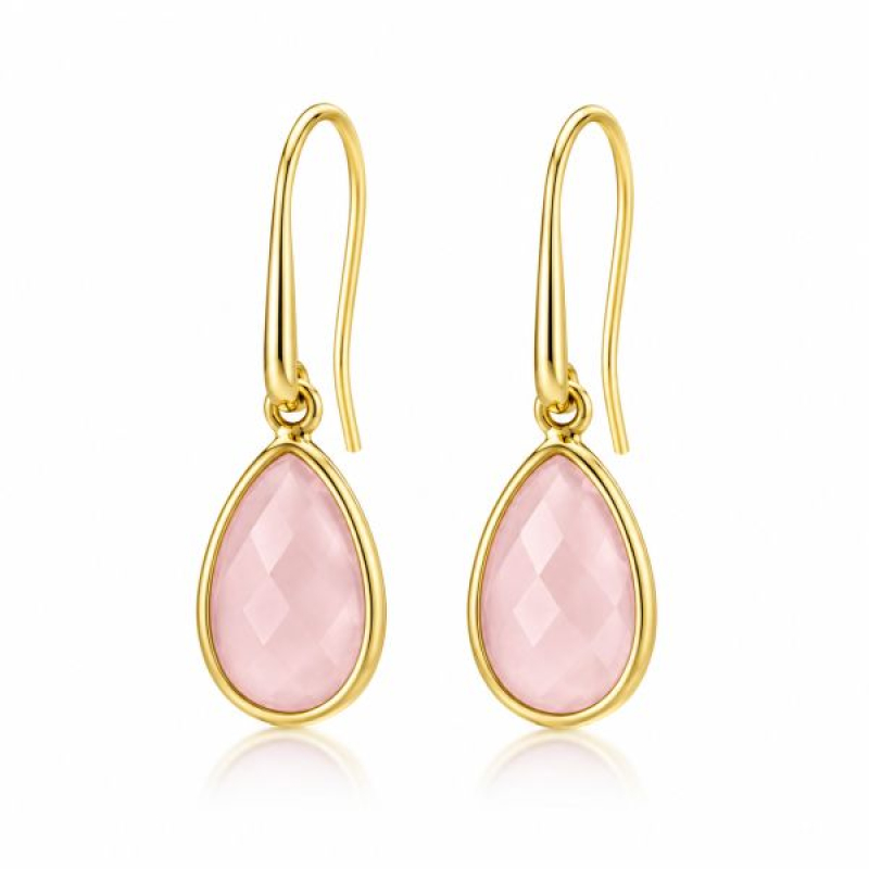 Rose Quartz Hanging earring model E5g-089