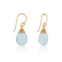 Chalcedony aqua Hanging earring model E5g-037