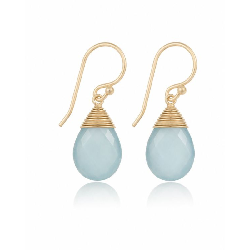 Chalcedony aqua Hanging earring model E5g-037