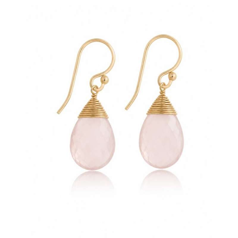 Rose Quartz Hanging earring model E5g-037