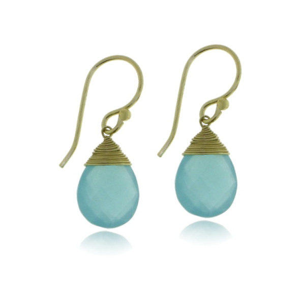 Chalcedoon Aqua Oorhanger model E5g-037