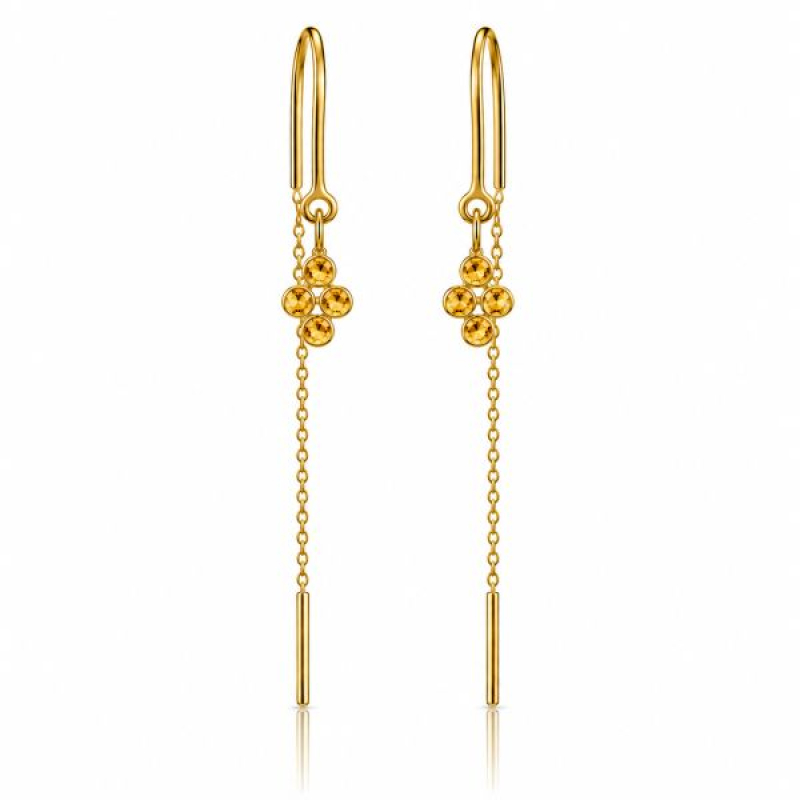 Citrine Hanging earrings E5g-078