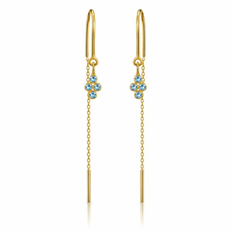 Blue Topaz Hanging earrings E5g-078