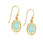 Chalcedoon aqua Oorhanger model E5g-088