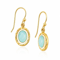 Chalcedoon aqua Oorhanger model E5g-088