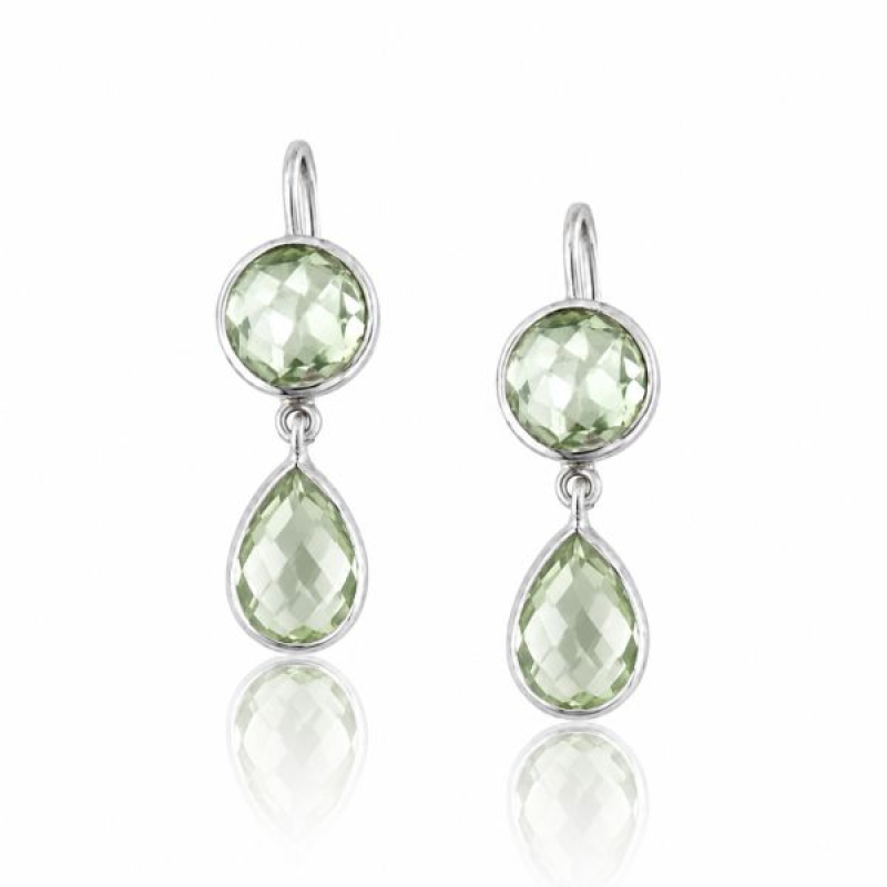 Prasiolite with Prasiolite Hanging earring model E6-005