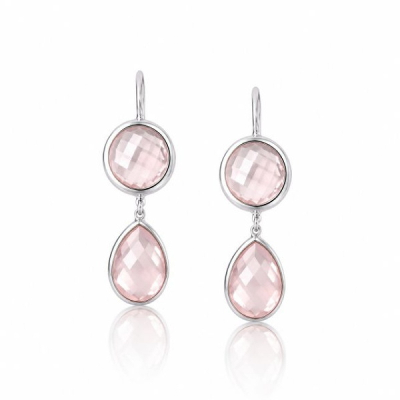 Rose Quartz Hanging earring model E6-005
