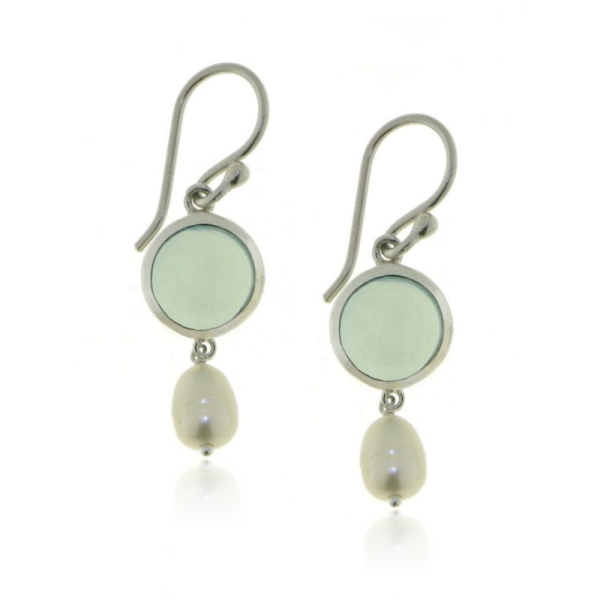 Chalcedony Aqua Hanging earring model E6-009
