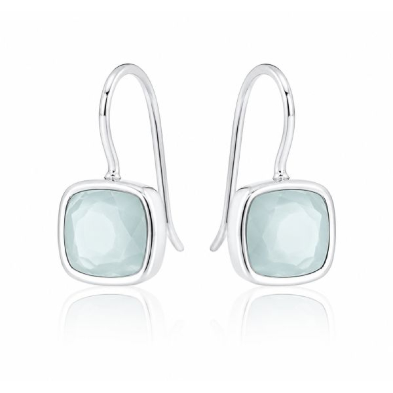 Chalcedony aqua Hanging earring model E6-012