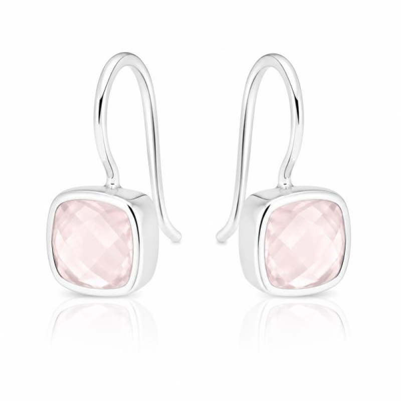 Rose Quartz Hanging earring model E6-012