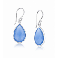Chalcedoon Blauw Oorhanger model E6-015