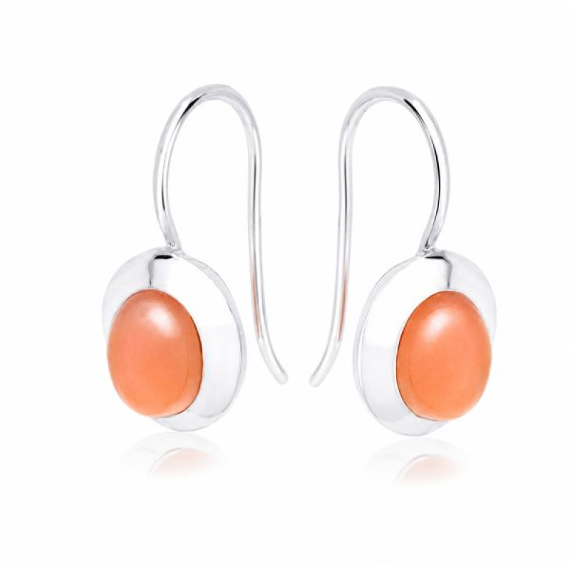 Moonstone, peach Hanging earring model E6-020