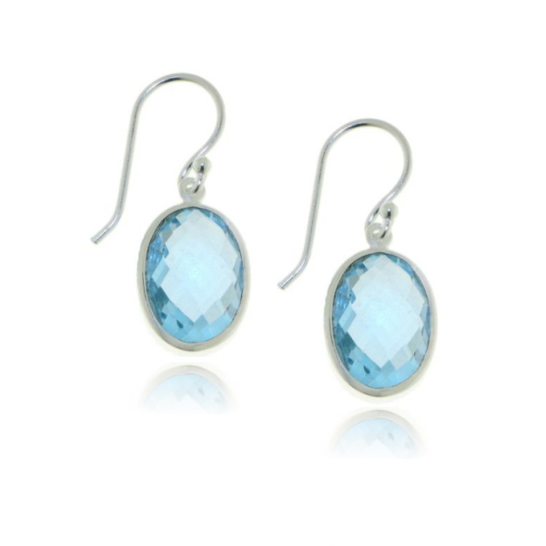 Blauwe Topaas Oorhanger model E6-025