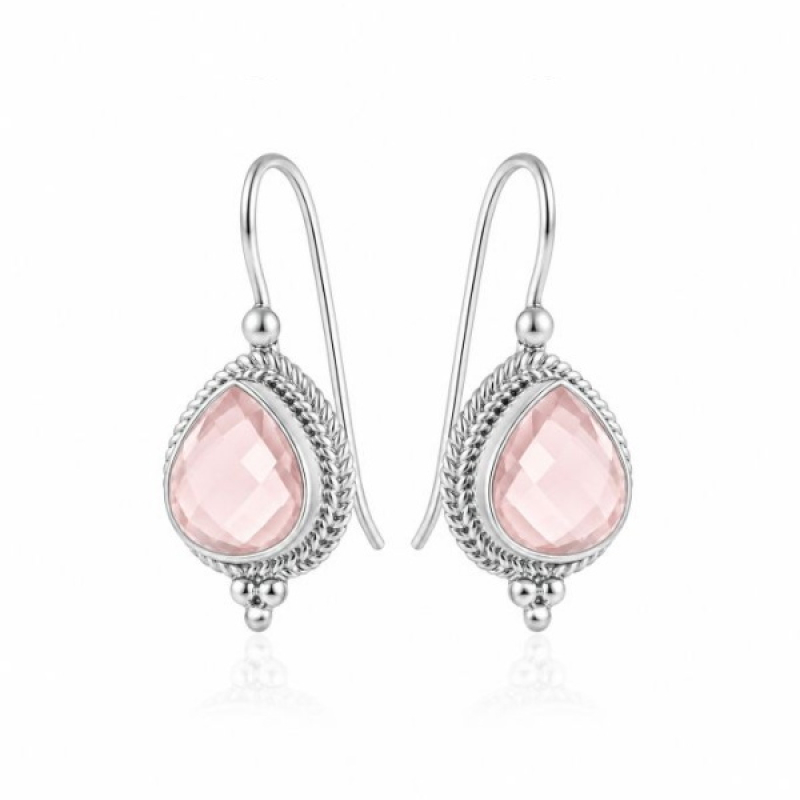 Rose Quartz Hanging earring model E6-029