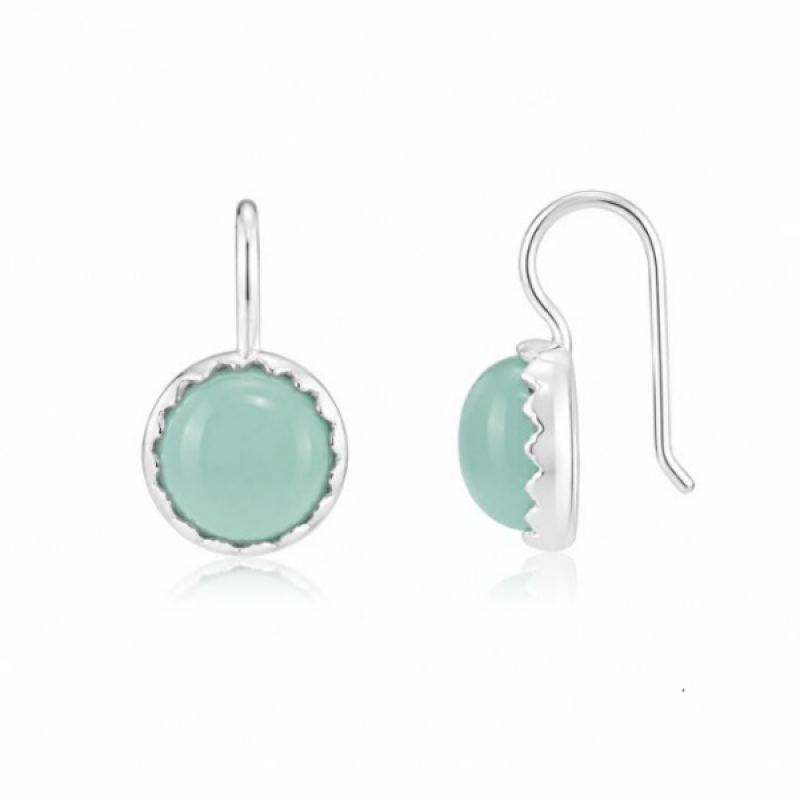 Chalcedoon aqua Oorhanger model E6-031